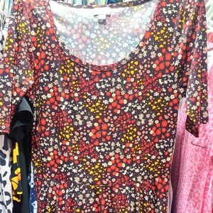 Lularoe Nicole dress floral fall colors